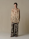 INTO THE EAST 25 Autumn/Winter Ramie Flower Shadow Lapel Shirt ITE-E1DGSS001KT21SH-QKQ Light Khaki